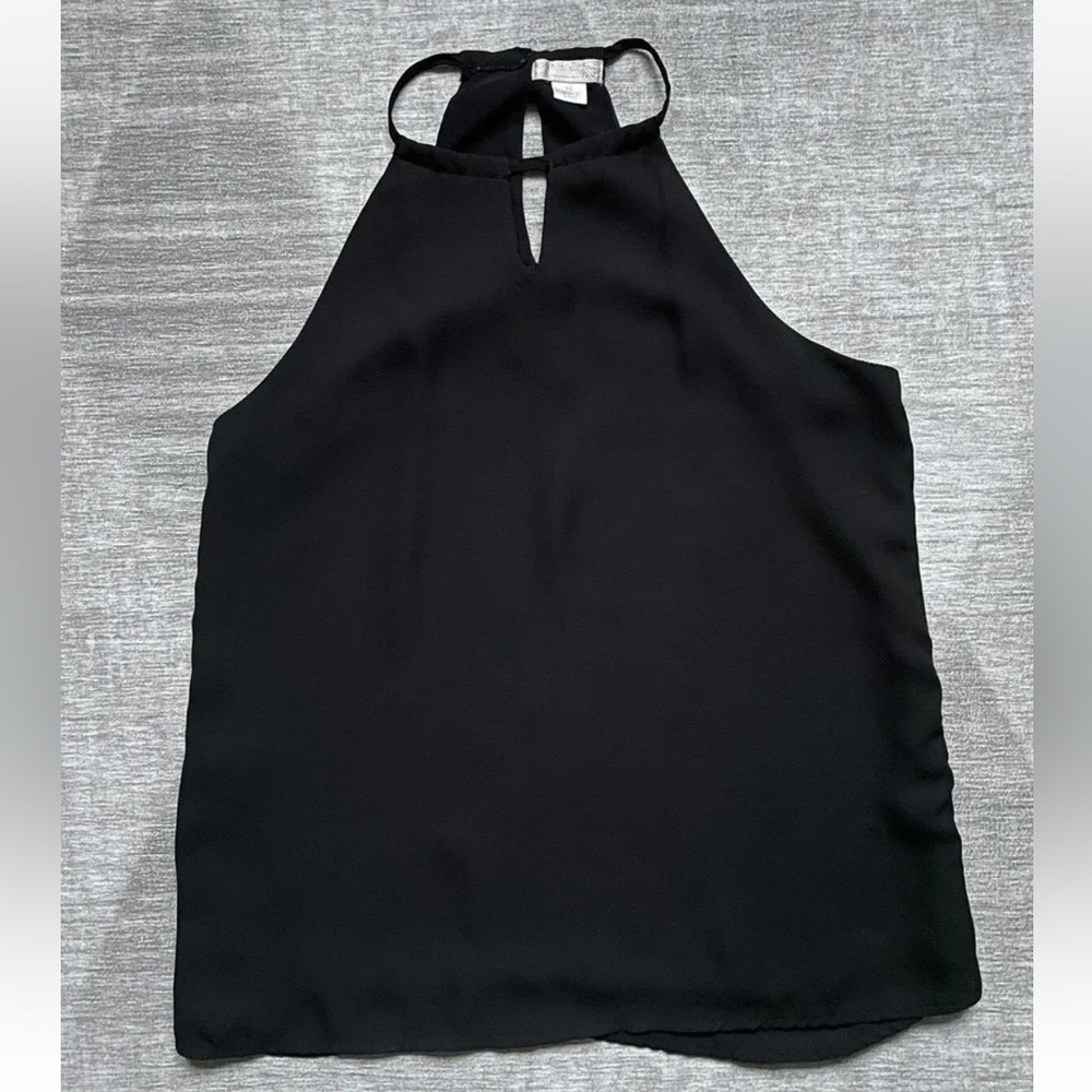 Finn & Grace Women's Black Sleeveless Blouse Shirt Tank w/ Keyhole Detail- XS